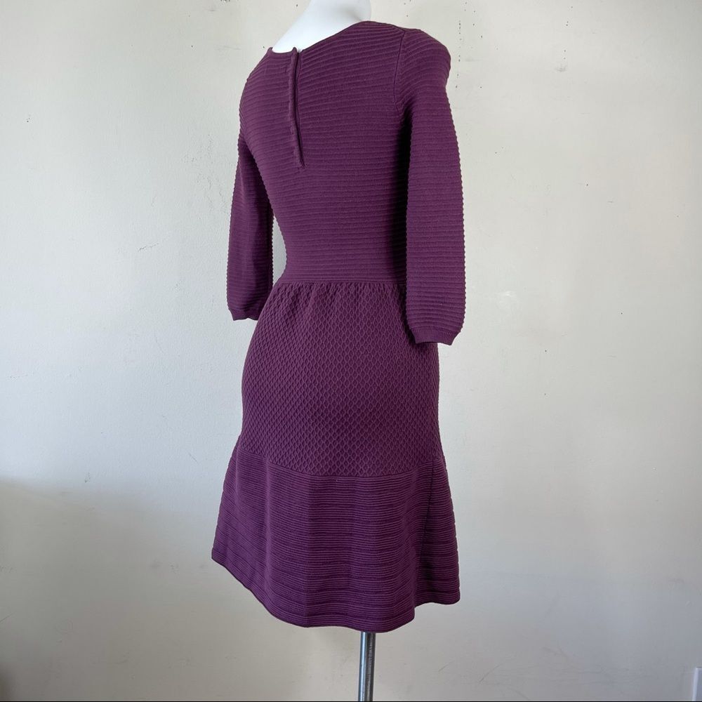Boden libby textured sweater knit dress 4 purple plum warm fall preppy Wh552 - Picture 11 of 16